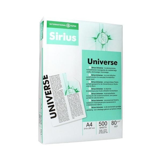 Бумага офисная белая А4, 500 листов, класс С, плотность 80 г/м2 Sirius ...