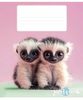 Тетрадь в косую линию 12 листов, цветная обложка ВД-лак, дизайн: Little friends Школярик 012-3489C