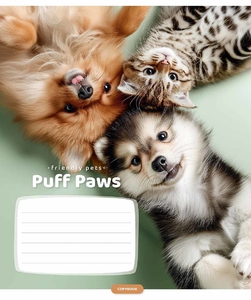 Зошит в клітинку 12 аркушів, кольорова обкладинка ВД-лак, дизайн: Puf paws Школярик 012-3663K