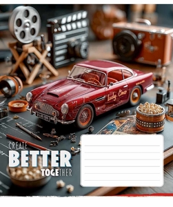 Зошит в лінію 12 аркушів, кольорова обкладинка ВД-лак, дизайн: Create better together. Star Школярик 012-3797L