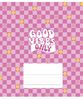 Зошит в лінію 18 аркушів, кольорова обкладинка ВД-лак, дизайн: Good vibes only 018-3561L Школярик