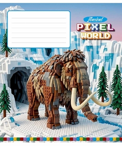 Зошит в клітинку 18 аркушів, кольорова обкладинка ВД-лак, дизайн: Pixel world Школярик 018-3807K