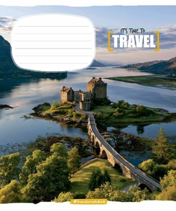 Зошит в клітинку 24 аркуші, кольорова обкладинка ВД-лак, дизайн: Time to travel Школярик 024-3806K