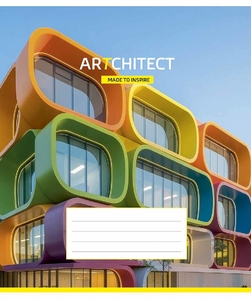 Зошит в клітинку 36 аркушів, кольорова обкладинка ВД-лак, дизайн: Modern architect Школярик 036-3812K