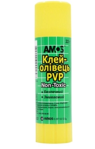 Клей-карандаш, 22 г, PVP-основа GSW22 100103 AMOS