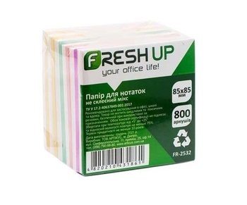 Папір для нотаток, 85х85 мм, 800 аркушів, мікс FR-2532 Fresh Up