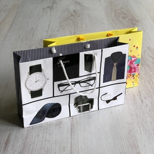 Пакет подарунковий середній горизонтальний, 16х25х6 см, мікс видів ПО-9