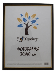 Фоторамка багетная 30х40 см, коричневая с золотой вставкой 1511-B84