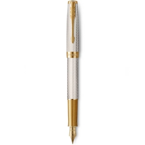 Ручка перова синя, тонке перо F, серія: SONNET 17 Premium Silver Mistral GT 88 611 Parker