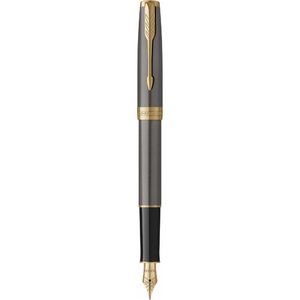 Ручка перьевая черная, тонкое перо F, серия: SONNET 17 Grey Lacquer GT 86 415 Parker