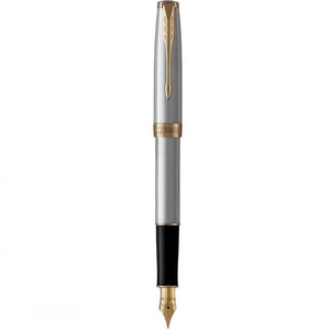 Ручка перова синя, тонке перо F, серія: SONNET 17 Stainless Steel GT 84 111 Parker