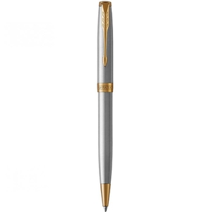 Ручка кулькова автоматична поворотна чорна 1 мм, серія: SONNET 17 Stainless Steel GT 84 132 Parker