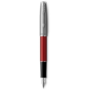 Ручка перьевая синяя, тонкое перо F, серия: SONNET 17 Essentials Metal & Red Lacquer 83 611 Parker