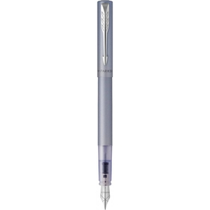 Ручка перова синя, середнє перо М, серія: VECTOR 17 XL Metallic Silver Blue CT 06 112 Parker