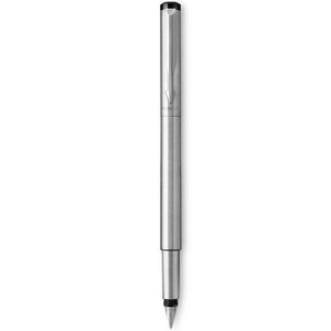 Ручка перьевая синяя, тонкое перо F, серия: VECTOR 17 Stainless Steel FP 05 011 Parker