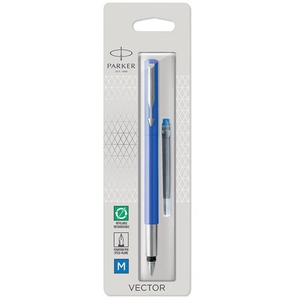 Ручка перова синя, середнє пером М, серія: VECTOR 17 Blue FP, в блістері 05 716 Parker