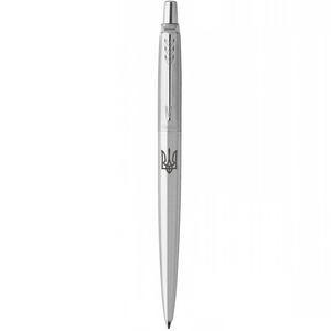 Ручка кулькова автоматична синя 1 мм, серія: JOTTER 17 UKRAINE Stainless Steel CT Тризуб 16132_TR Parker