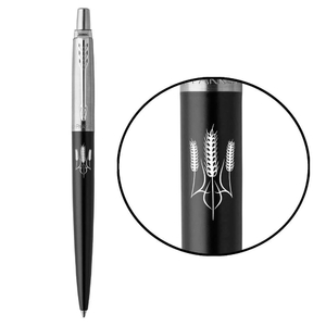 Ручка кулькова автоматична чорна 1 мм, серія: JOTTER Stainless Steel GT Тризуб з колосків 16232_T059w Parker