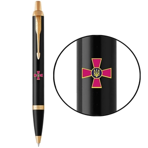 Ручка кулькова автоматична чорна 1 мм, серія: IM 17 ARMY Black GT Емблема ЗСУ 22032_W0010u Parker
