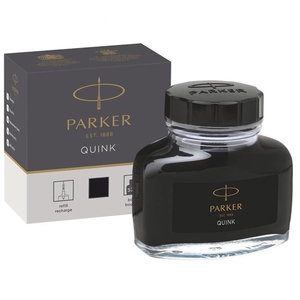 Чорнило для заправки перових ручок, чорне, 57 мл Quink 11 010BK Parker