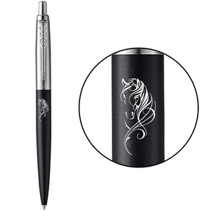 Ручка кулькова автоматична чорна 1 мм, серія : JOTTER 17 Originals ZODIAC Bond Street Black CT Кінь 16232_Z502w Parker