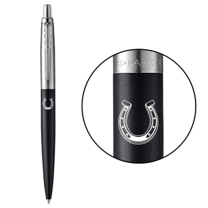 Ручка шариковая автоматическая синяя 1 мм, серия: JOTTER1 7 DESIGN Bond Street Black CT Подкова к счастью 16232_R107w Parker