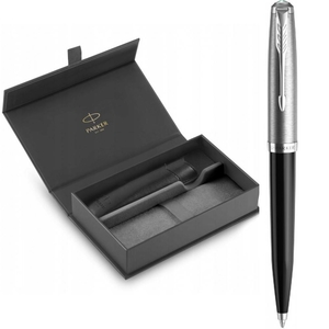 Ручка шариковая автоматическая поворотная синяя 1 мм + чехол, серия: PARKER 51 Black CT BP 55 032b242 Parker