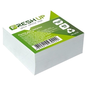Папір для нотаток 80х80 мм 400 аркушів проклеєний білий Fresh Up FR-1412