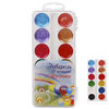 Акварельні фарби 12 кольорів, 4 перламутрових, пластиков упаковка Перлинка Тетрада ТЕ15052