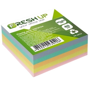 Папір для нотаток, 80х80 мм, 400 аркушів, проклеєний мікс FR-3412 Fresh Up