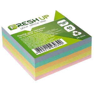 Папір для нотаток, 80х80 мм, 400 аркушів, мікс FR-3411 Fresh Up