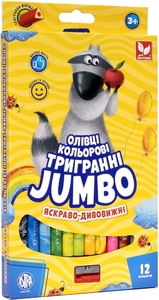 Карандаши цветные, 12 цветов, с точилкой Джамбо Радуга 312118002 Школярик