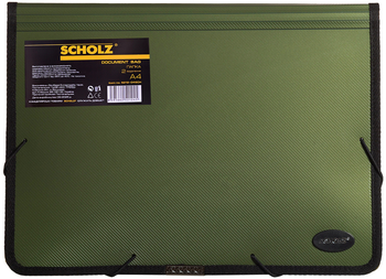 Папка А4, на гумках, 2 відділення, зелений металік 5212-04SCH 03100174 Scholz