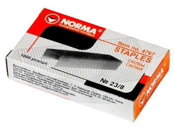 Скобы для степлера, №23/8, металлические 4767 04030260 Norma