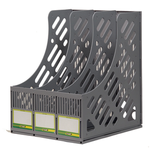 Лоток вертикальный на 3 отделения, 24,5х24 см, серый 4-402 06030180 4Office