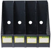Лоток вертикальный на 4 отделения, 24х36х29 см, черный 4-405-09 06030229 4Office