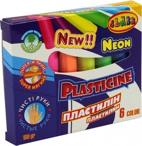 Пластилин, 6 цветов, 100 г Чистые руки ECO NEON 7630 11060250 Class