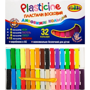 Пластилин восковой 32 цвета, 360 г, со стеком Чистые руки MINI 7656C 11060300 Class