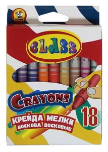 Мелки восковые 18цветов 8х90 мм Class 7604 11070440