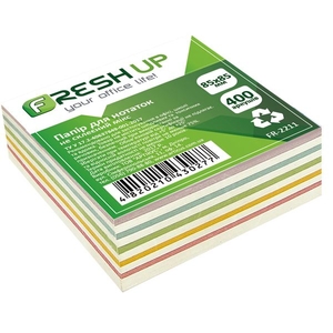 Папір для нотаток, 85х85 мм, 400 аркушів, проклеєний мікс  FR-2212 Fresh Up