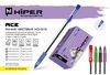 Ручка масляна з гумовим тримачем Hiper Ace 0.7 мм, колір чорнил фіолетовий HO-515 (50)