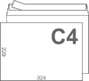 Конверт С4 (0+0), самоклеющийся, 80 г / м2, белый, размер 324х 229 мм SPC4A