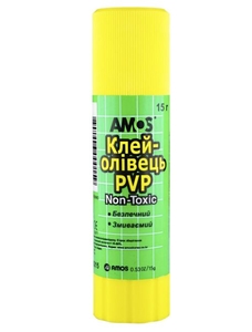 Клей-олівець, 15 г, PVP-основа GSW15 100102 AMOS