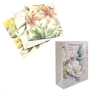 Пакет подарунковий паперовий, 32х26х10 см, мікс (упаковка 1 колір) Flowers DSCN2979 Josef Otten