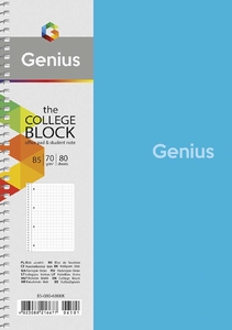 Блокнот В5, 80 страниц в клетку, пластиковая обложка Genius B5-080-6802K Школярик