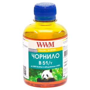 Чорнило B51 водорозчинне для Brother DCP-T300/T500W/T700W, 200 г Yellow WWM