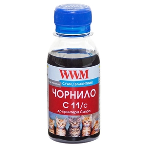 Чорнило C11 водорозчинне, для Canon CL-511/CL-513/CLI-521C 100 г Cyan WWM