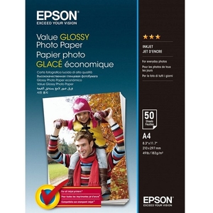 Фотобумага глянцевая А4, 50 листов, плотность 183 г/м2 Value Glossy C13S400036 Epson