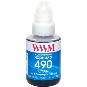 Чорнило водорозчинне GI-490 для Canon G1400/G2400/G3400, 140 г Cyan WWM