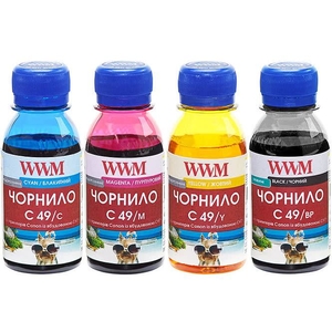 Набір чорнил GI-490 для Canon Pixma G1400/G2400/G3400, 4 кольори по 100 г BP/C/M/Y WWM